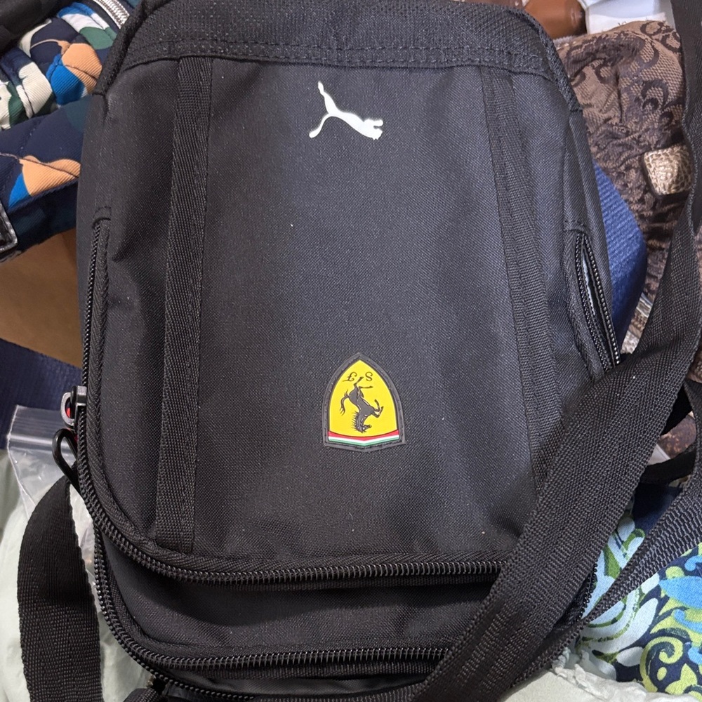 Puma Black Messenger Bag with Logo
